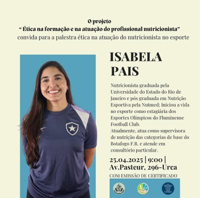 Evento - Ética na formação do profissional Nutricionista dia 25/04/25