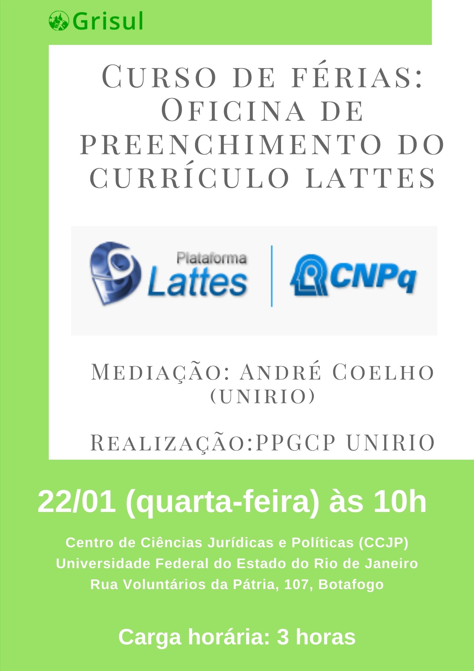 Oficina de preenchimento do Currículo Lattes