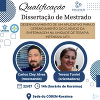 Exame de qualificação do mestrando Carlos Cley Jerônimo Alves