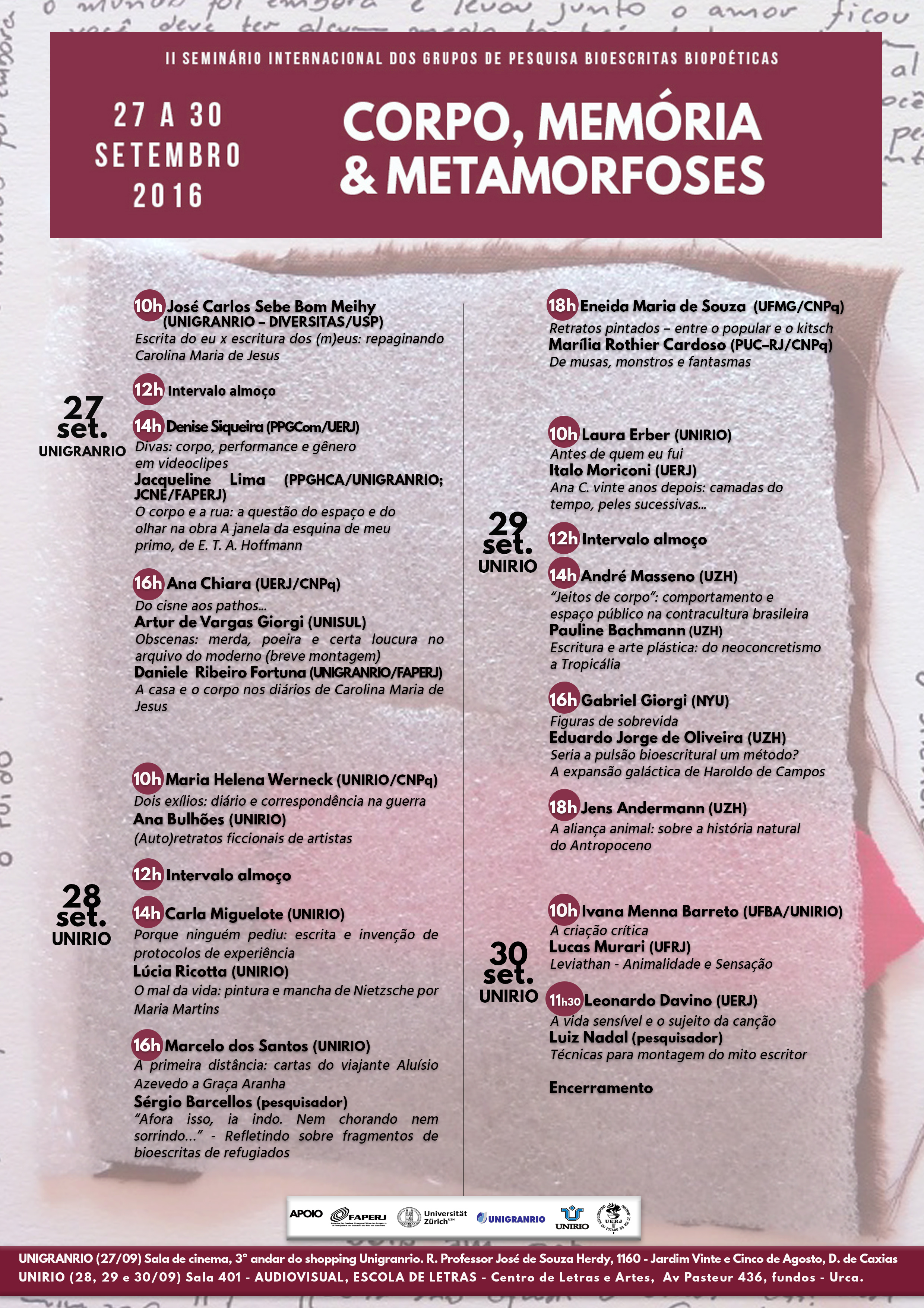 Programação Bioescritas