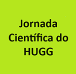 Marca gráfica da Jornada Científica do HUGG. Fundo verde-claro com o texto em preto: 'Jornada Científica do HUGG'.