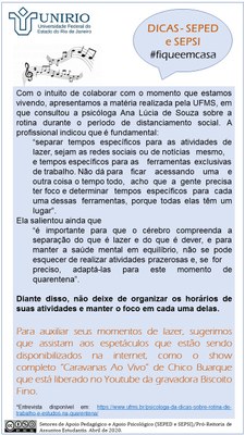 Rotina e saúde mental