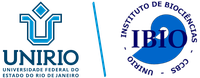 Marca horizontal do Instituto de Biociências da Universidade Federal do Estado do Rio de Janeiro