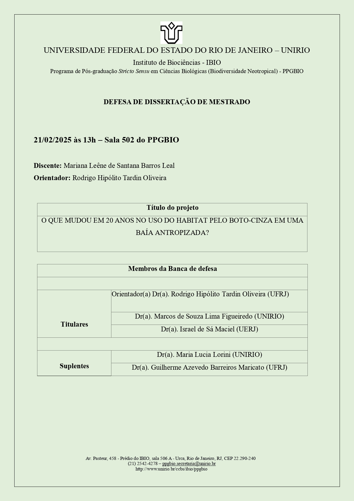 Defesa de dissertação nº 129 - Mariana Leal