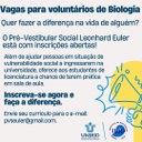 Vagas para voluntários de Biologia