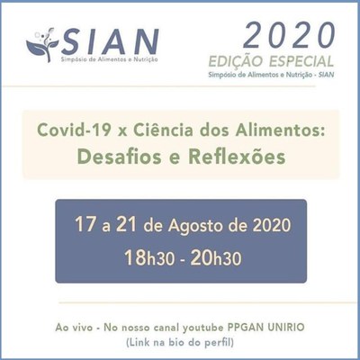 Evento SIAN 17 a 21 de agosto de 2020 Evento SIAN 17 a 21 de agosto de 2020