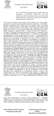 28ª Ata de Reunião da CIS