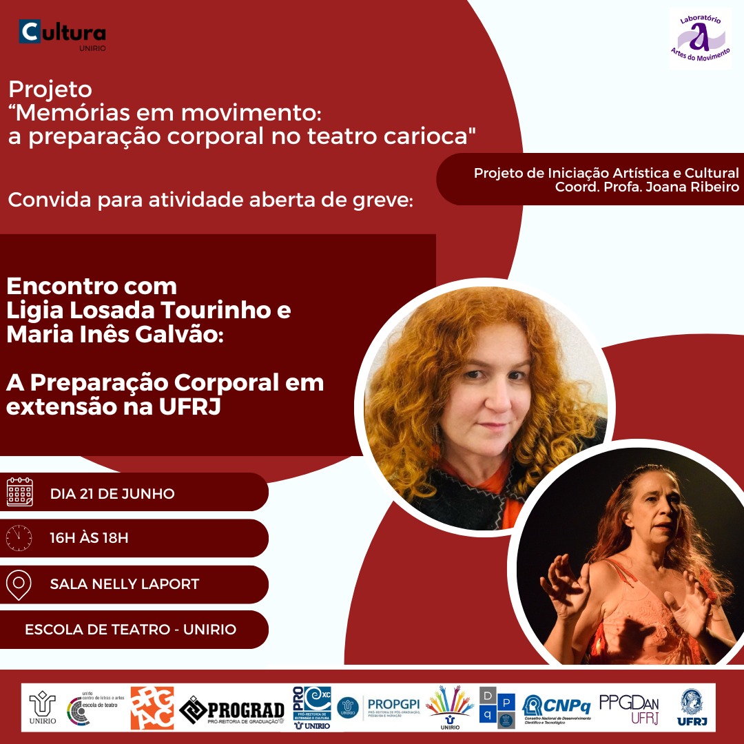 Atividade de greve aberta do projeto “Memórias em movimento: a preparação corporal no teatro carioca”