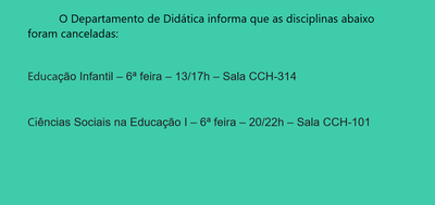 Disciplinas Canceladas