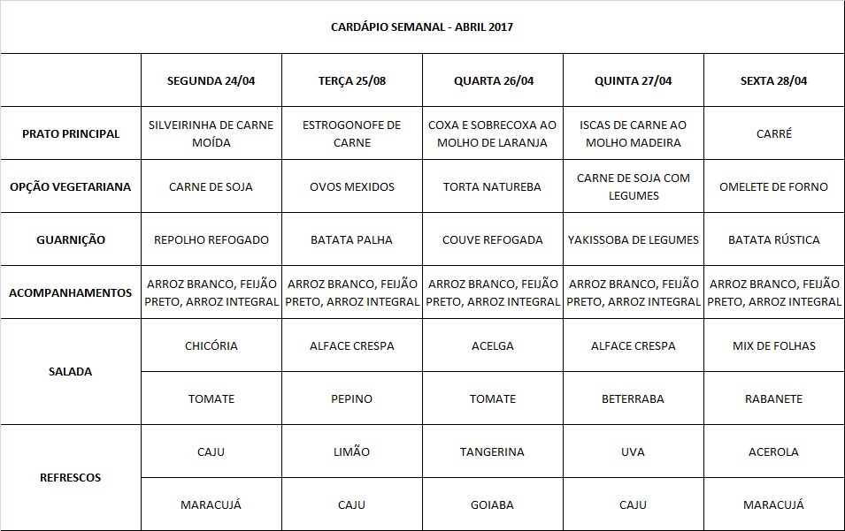 cardápio 24 a 28-04-17
