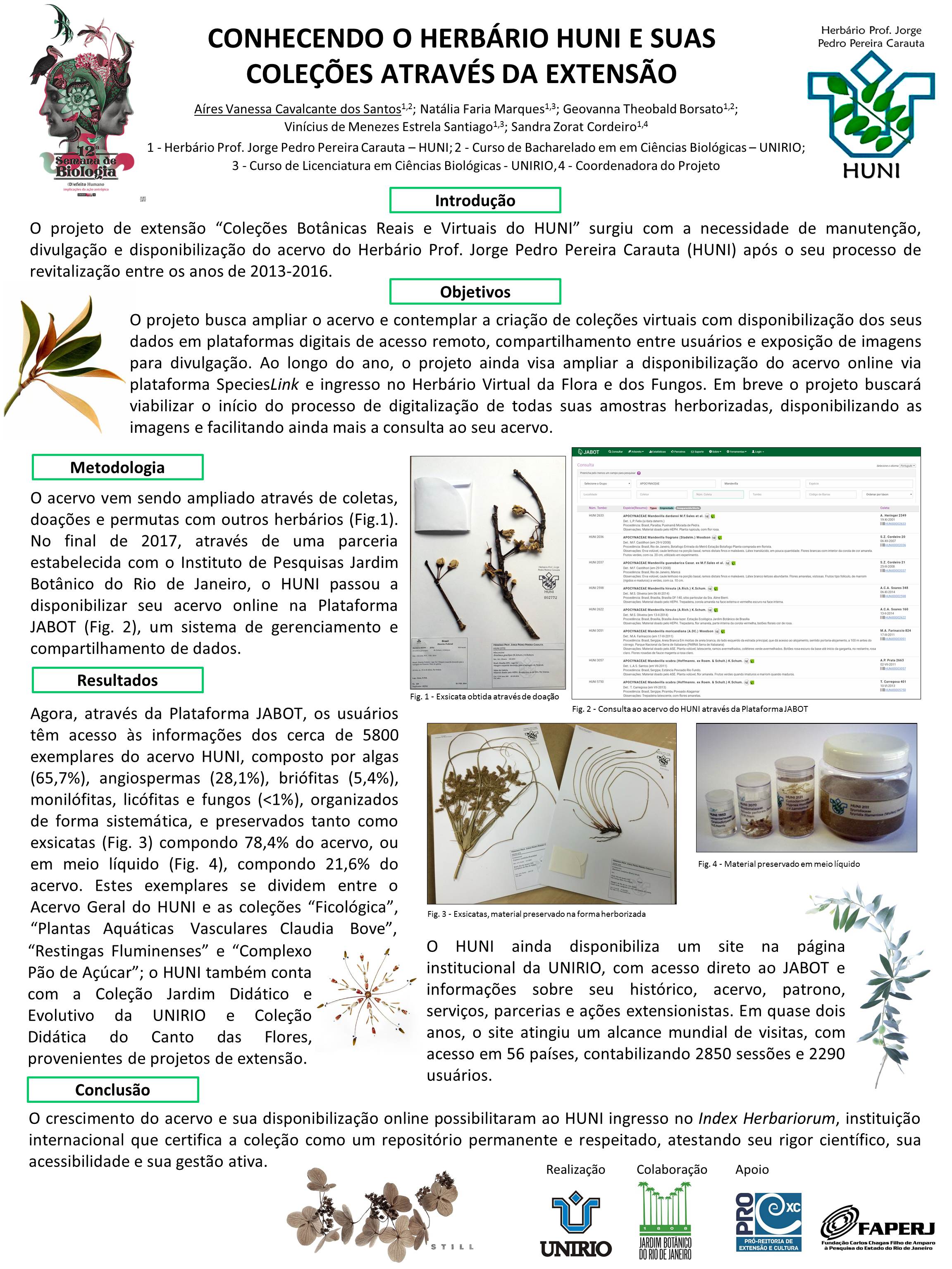 Pôster XII Sermana de Biologia UNIRIO 2018 - Coleções 