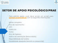 Atendimento no Setor de Apoio Psicológico 