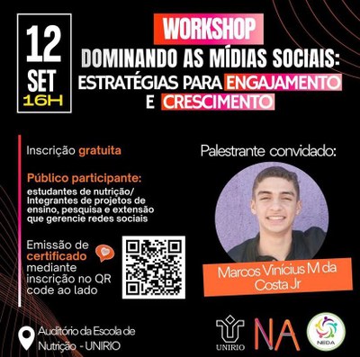 Evento - Dominando as Mídias Sociais 12/09/2024 às 16h Evento - Dominando as Mídias Sociais 12/09/2024 às 16h