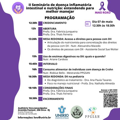 II Seminário de doença inflamatória intestinal e nutrição II Seminário de doença inflamatória intestinal e nutrição