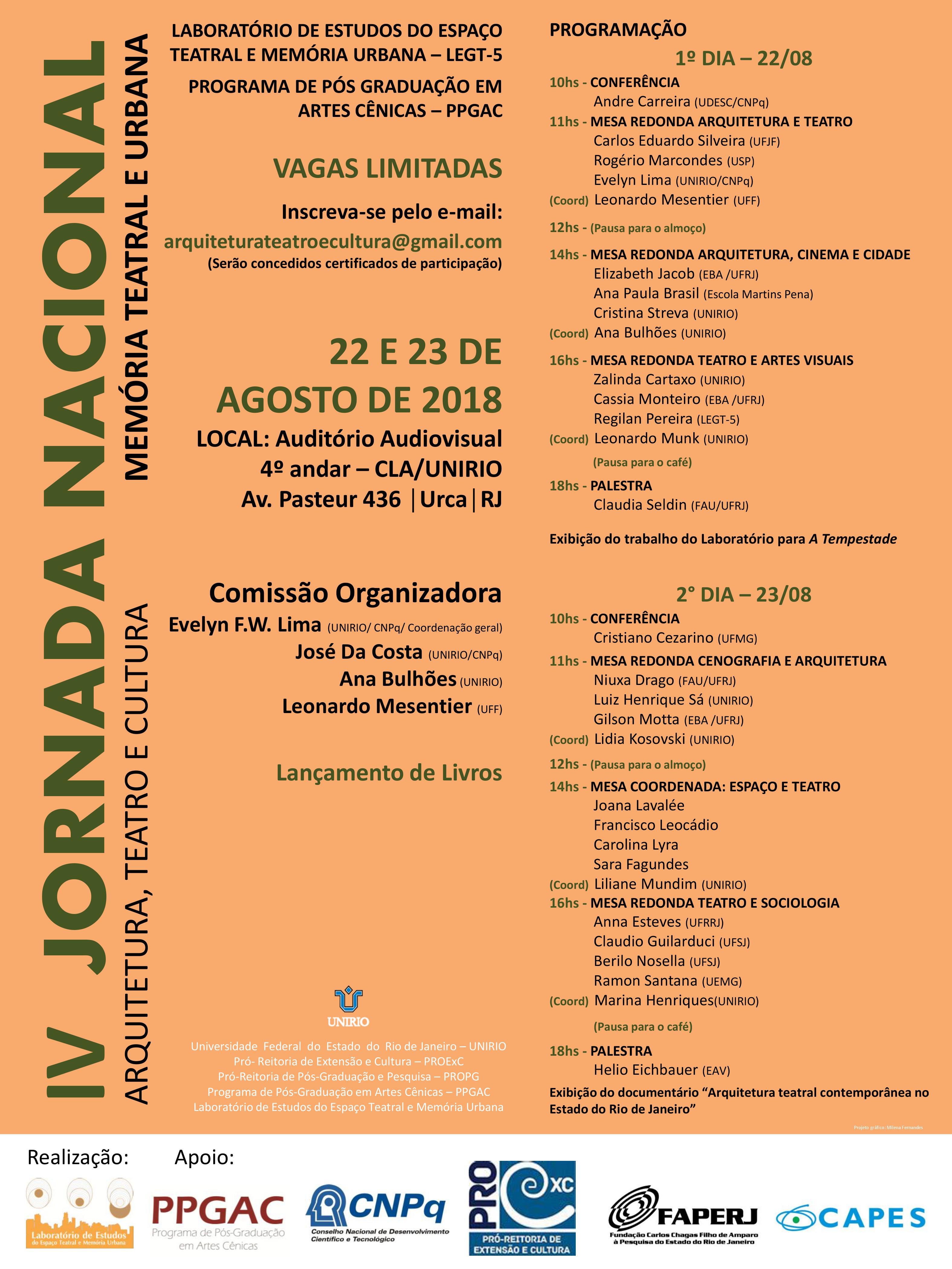 Cartaz da IV Jornada Nacional Arquitetura, Teatro e Cultura