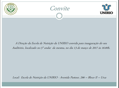 CONVITE INAUGURAÇÃO AUDITÓRIO