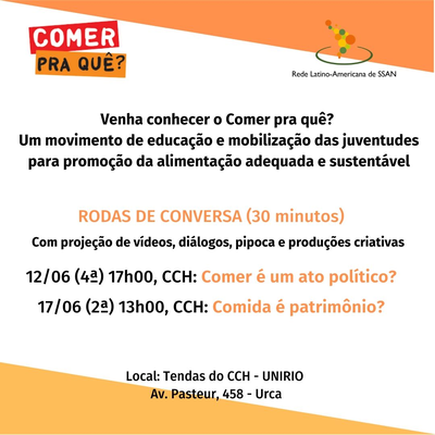 Rodas de conversa Comer pra quê?