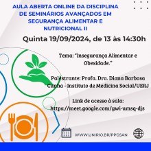 Seminários Avançados em Segurança Alimentar e Nutricional II do PPGSAN