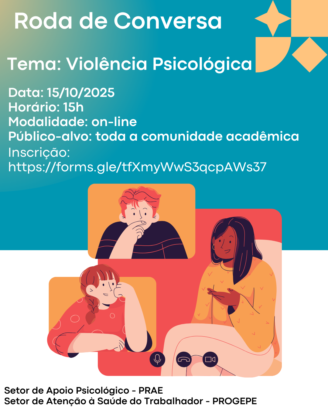 PRAE e SAST promovem roda de conversa sobre violência psicológica