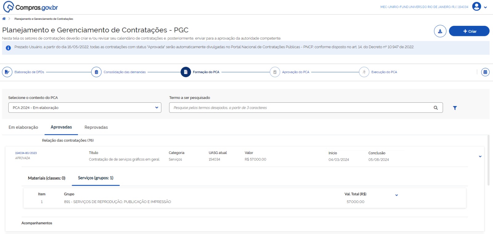 Captura de Tela PGC Exemplo