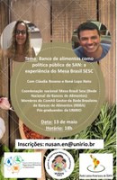 Banco de alimentos como política pública de SAN a experiência do Mesa Brasil SESC Banco de alimentos como política pública de SAN a experiência do Mesa Brasil SESC