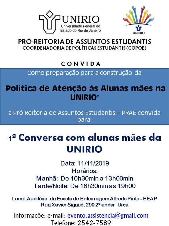 1ª Conversa com alunas mães da UNIRIO 1ª Conversa com alunas mães da UNIRIO