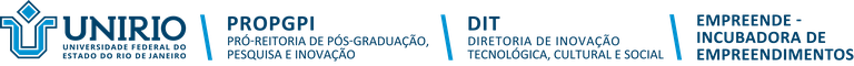 barra horizontal UNIRIO PROPGPI DIT EMPREENDE INCUBADORA