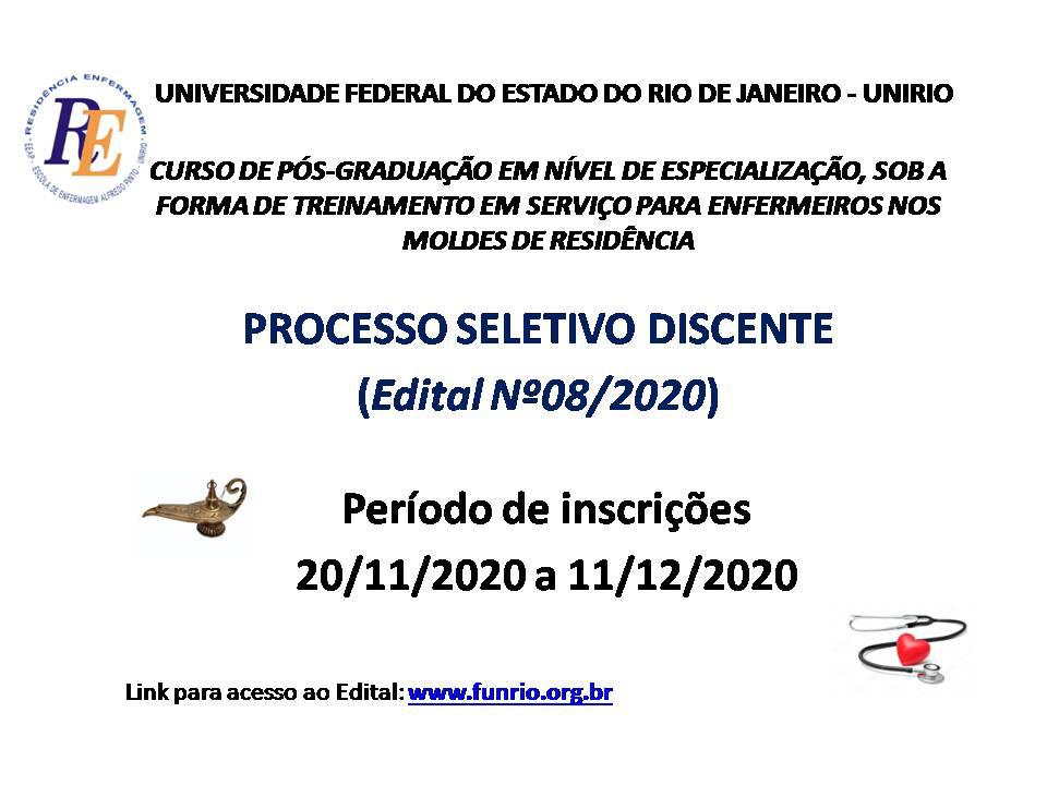 Chamada Inscrição Edital 08/2020
