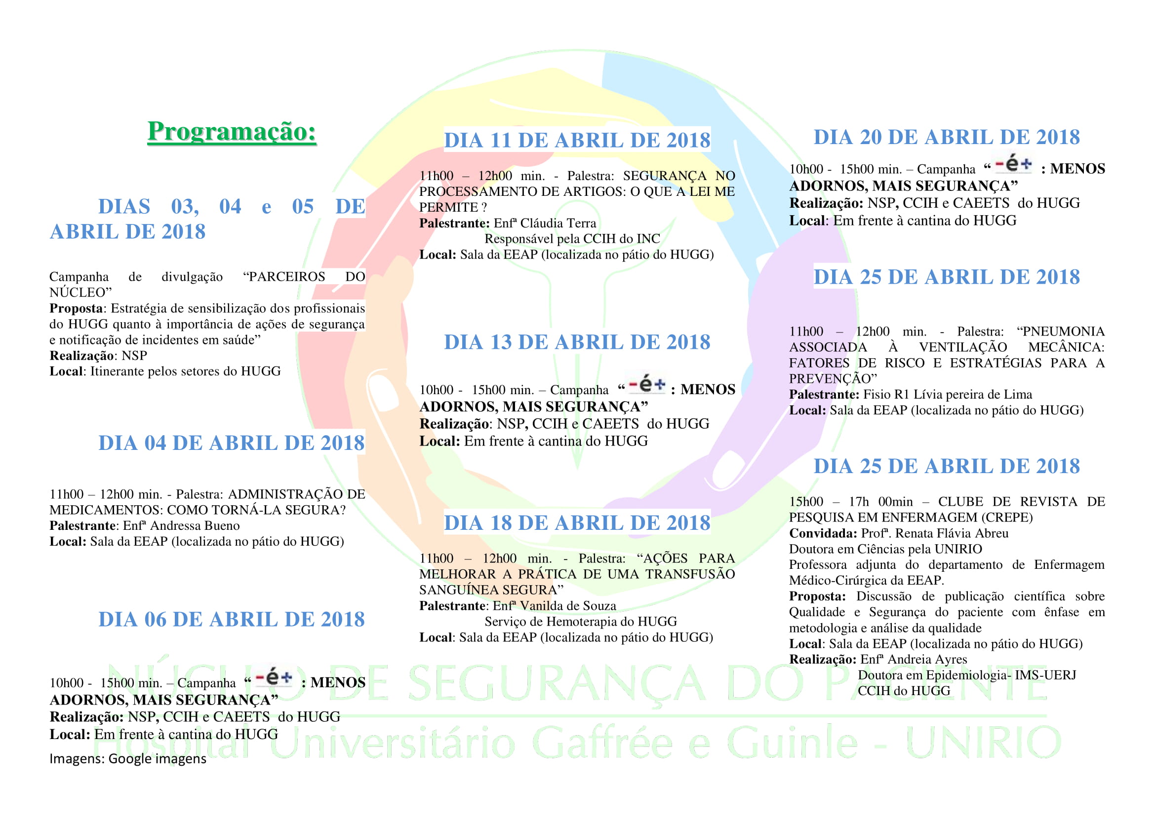 Atividades em prol da segurança do paciente marcam o mês de abril no HUGG