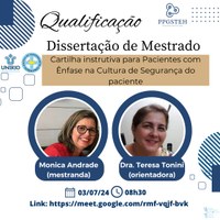 Exame de qualificação da mestranda Monica Maria de Melo Andrade