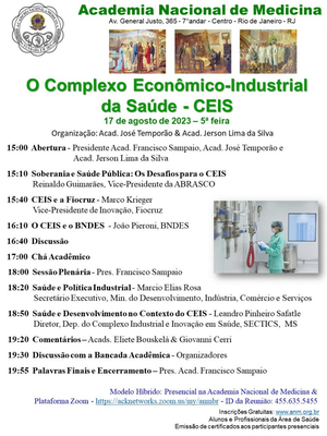Simpósio O Complexo Econômico-Industrial da Saúde - CEIS - 17 de agosto - 15h