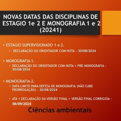 novas datas estágio e monografia
