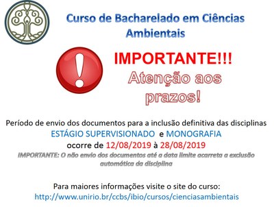 Prazos doc Estágio e Monografia 2019.2