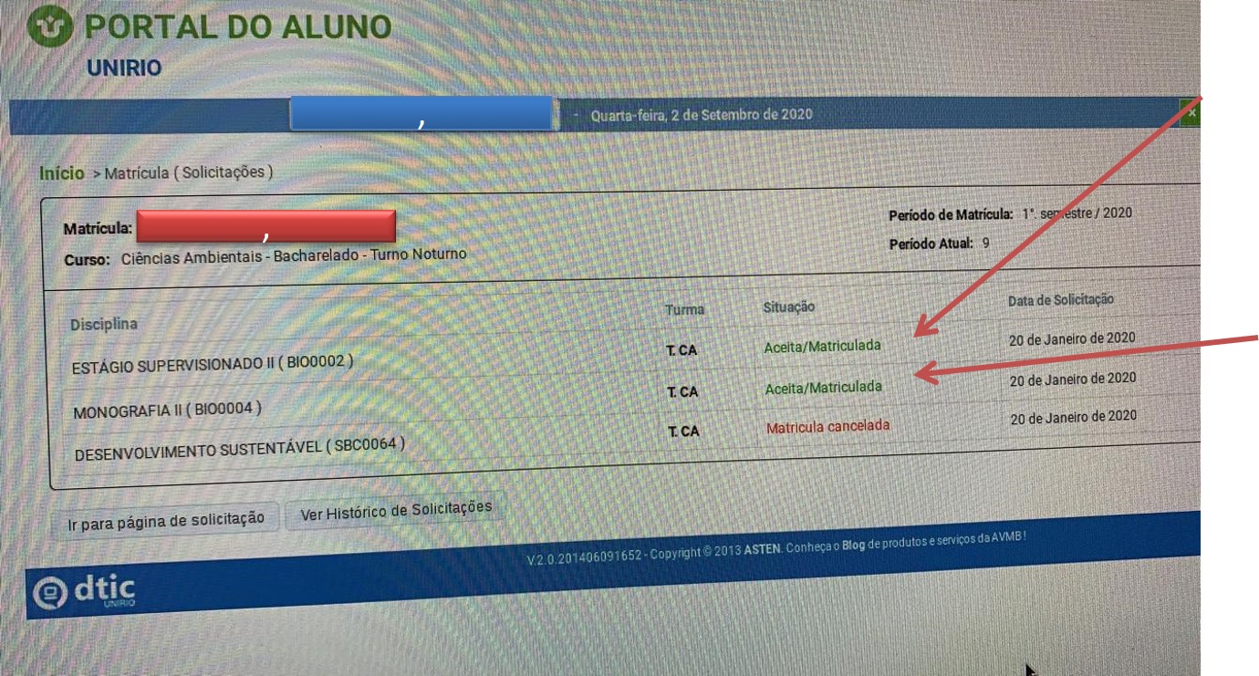 Tela da exclusão