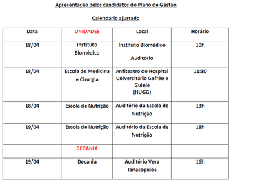 Calendário Debates eleições 2017