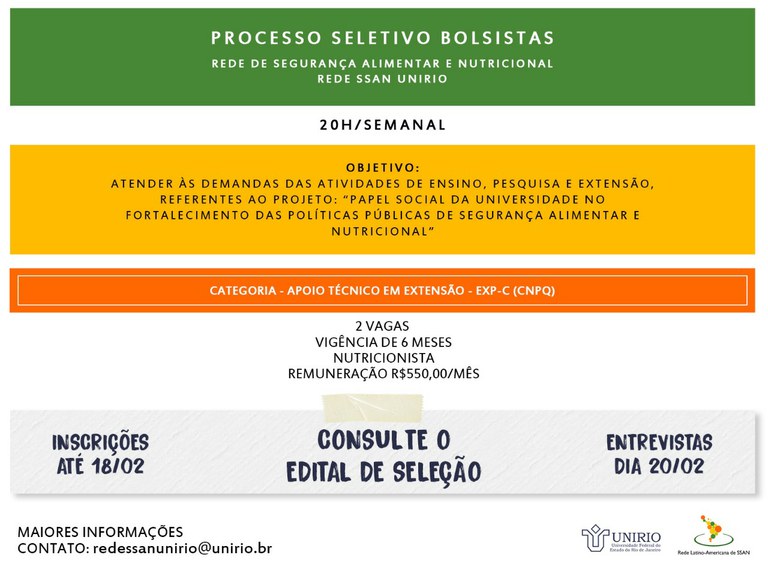 Processo Seletivo Bolsistas