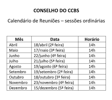 Calendário de Reuniões