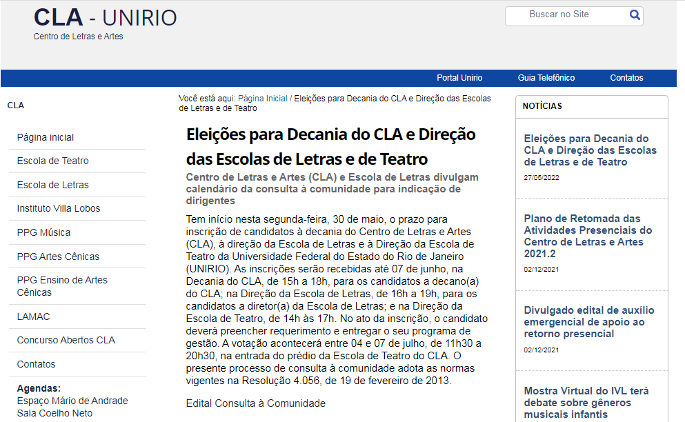 Eleições para a Decania do CLA 2022