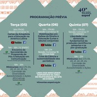 Programação Prévia da 40ª Reunião Nacional ANPED