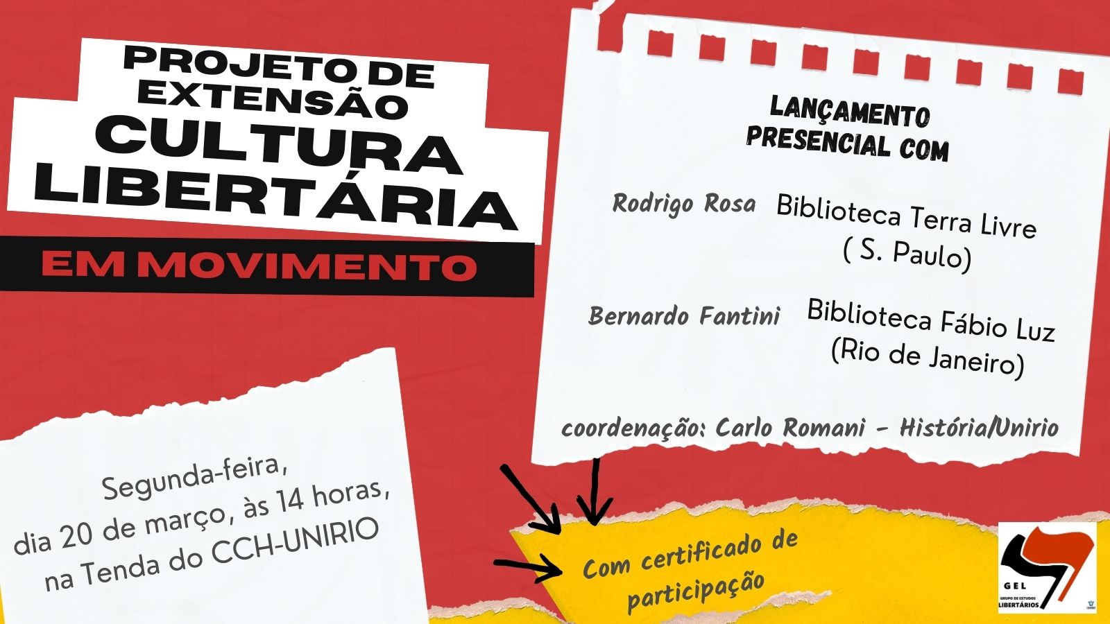 Evento de Lançamento: Projeto de Extensão Cultura Libertária 