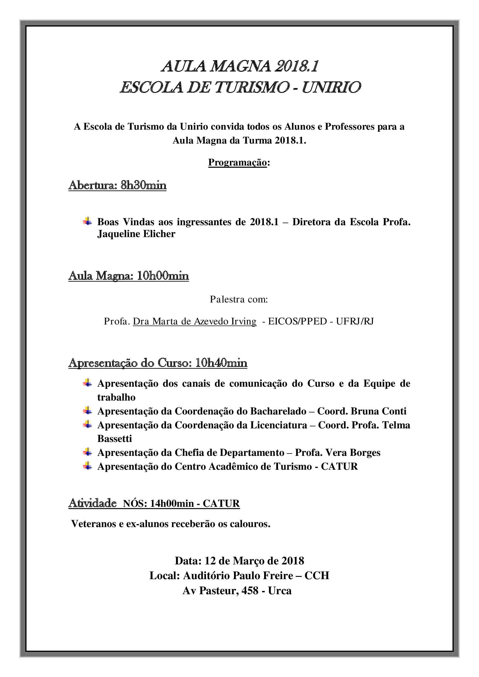 Aula Magna 2018.1