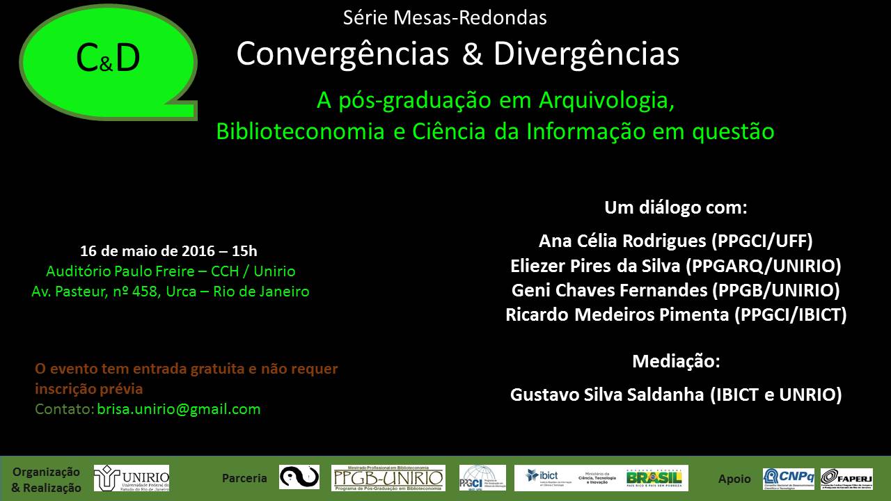 Convergências & Divergências: Pós-Graduação Arquivologia, Biblioteconomia e Ciência da Informação em questão