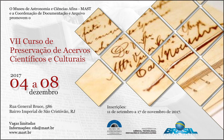 VII Curso de Preservação de Acervos Culturais e Científicos