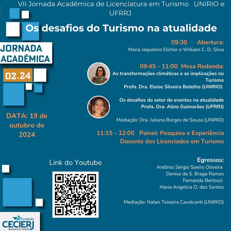 VII Jornada Acadêmica do Curso de Licenciatura em Turismo - UNIRIO e UFRRJ
