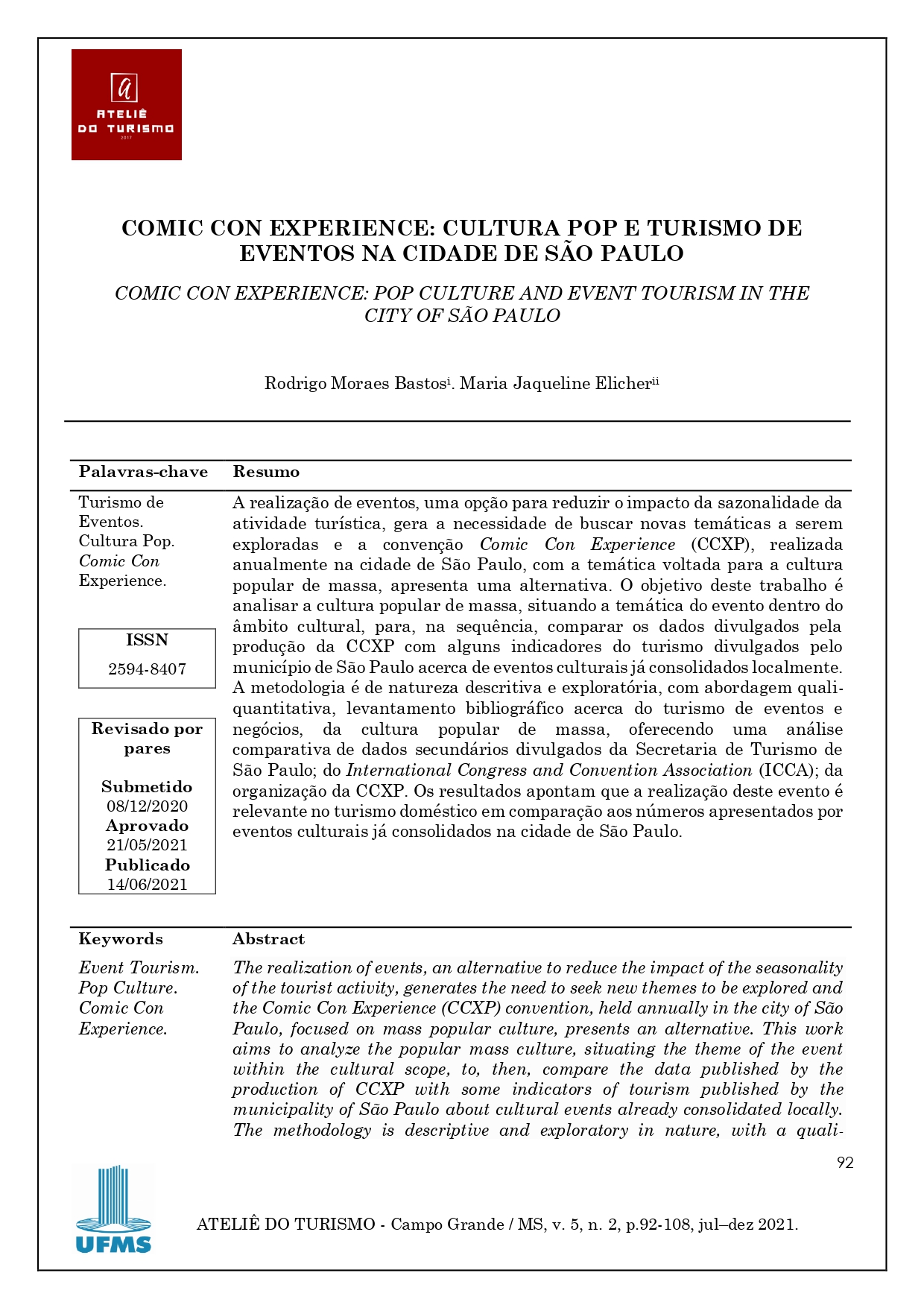 Comic Con Experience: cultura pop e turismo de eventos na cidade de São Paulo