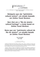 Botequins que são “patrimônio cultural carioca”: um estudo baseado em Online Travel Reviews