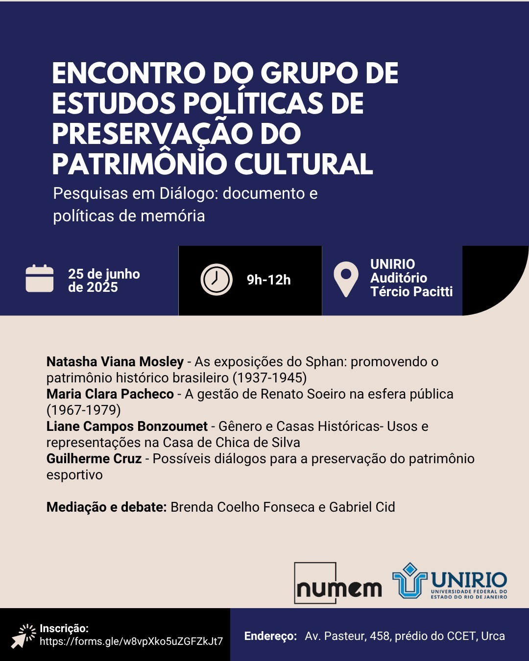 Evento Numem - 18 e 25 jun