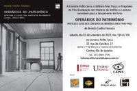 Lançamento de livro de Brenda Coelho -  Operários do Patrimônio:  Práticas e Lutas nos Canteiros da Memória