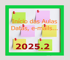 Inicio das aulas 2025.2