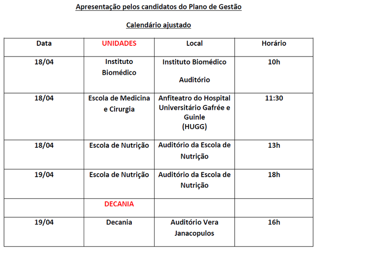 Calendário Debates eleições 2017 Calendário Debates eleições 2017